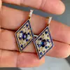 Nuevos Pendientes de Cristal Gota de Agua de Color Retro Europeo y Americano, Pendientes Brillantes y Versátiles para Mujer, Pendientes Populares de Lujo Ligero al Por Mayor