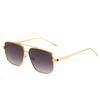 1926 Atardecer Degradado Neón Marco Cuadrado Doble Puente Metal Marco Grande Gafas de Sol Amazon Hombres y Mujeres Venta al por Mayor