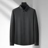Primavera e Outono Novo plus size Camisa de manga comprida masculina Business Casual Loose Yarn-tinged Listrado Não-passar Camisa de manga comprida Masculino Gordinho