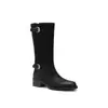 Botas Chelsea estilo británico sin cordones con hebilla tacón grueso punta redonda caña media otoño e invierno comercio exterior transfronterizo Botas Western mujer
