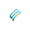 Pulsera Turquesa de Tres Capas, Multicapa, Apilable, Estilos de Ámbar Natural y Ágata Roja del Sur, Al Por Mayor y Al Por Menor