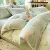 Novo Conjunto de Quatro Peças de Cama de Veludo Leite Desenho Animado 2025 Outono e Inverno Espessado Lençóis e Fronhas de Veludo Coral Roupa de Cama com Forro de Lã