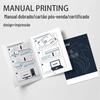 Manual do produto manual catálogo certificado dobrável triplo cor preto e branco impressão de cartão de garantia de cartão de garantia