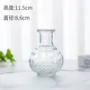 Juego de Jarrones Transparentes de Vidrio con Flores Secas para Sala de Estar y Dormitorio, Juego de Botellas de Vidrio Hidropónico en Relieve, Estilo Europeo Vintage de Boca Estrecha