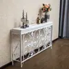 Mesa consola de entrada contra la pared, Gabinete estrecho para pasillo, Cubierta decorativa para radiador estilo americano, Estante de almacenamiento decorativo