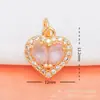 Fábrica de Origen Accesorios de Colgante Micro-set Serie Corazón Accesorios para Joyería DIY Amuletos Chapado en Oro Real de 18K