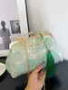 Bolso Cheongsam Bordado de Peonías Estilo Chino de Moda para Mujer Modelo Nuevo 2026 Bolso de Concha con Borla Cadena Bolso de Mano Bolso Cruzado