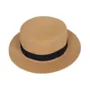 Chapéu Panama de Palha Masculino para Viagem Chapéu de Palha Praia Masculino Simples de Topo Reto Comércio Exterior Chapéu de Sol de Verão para Crianças