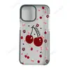 Funda de Teléfono Transparente Floral Inglesa de Cerezas Rojas Vintage para iPhone 16, Funda Suave de TPU a Prueba de Golpes para Apple 17 Pro