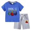 Nova camiseta infantil de verão 2023 comércio exterior roupas infantis ins algodão coreano calça de manga curta infantil conjunto de duas peças