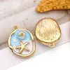 Aço Inoxidável Colorido Concha Strass Caranguejo Pérola Imitação Estrela do Mar Artesanal DIY Colar Brincos Pingente de Chave Acessórios de Joias