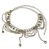 Cadena de Cintura de Metal con Corazón y Perla Estilo Europeo y Americano Cadena de Estrella Femenina Moda de Nicho Accesorios de Cadena Corporal con Borla y Mariposa para Mujer