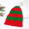 Novo Chapéu de Natal Vermelho e Branco com Sino, Pom-Pom Colorido em Blocos, Aba Larga, Chapéu de Tricô para Halloween, Quente para Andar de Bicicleta Elétrica