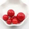Directo de fábrica cadena de bolas suéter color sólido rojo con cuentas cuentas hechas a mano cuentas sueltas venta al por mayor