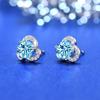 Aretes de Trébol de Diamantes de Plata de Ley S925 para Mujer Super Flash de Alta Gama Trébol Aretes Simples Elegantes Diseño Nicho