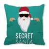 Feliz Navidad Viejo Barba Blanca Gnomo Piel de Durazno Encriptada Terciopelo Decoración del Hogar Cojín de Sofá Almohada ZT420