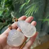 Piedra de Ágata Blanca Hielo Natural Buda Maitreya Guanyin Colgante Colgante para Hombres y Mujeres Hielo Transparente Jade Buda Colgante Venta al por Mayor