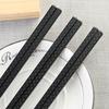 Chopsticks de Liga de Alta Qualidade para Restaurantes de Hotelaria Chopsticks Públicos Fixos para Restaurantes Resistentes a Altas Temperaturas Diamante Negro Antiderrapante Atacado
