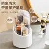 Caja de Almacenamiento de Cosméticos Giratoria a Prueba de Polvo Tubo de Almacenamiento para Brochas de Maquillaje Escritorio de Tocador Soporte para Lápices Lápiz Labial Sombra de Ojos Estante de Almacenamiento