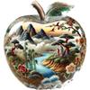 Hermosos Pegatinas de Manzana con Paisaje de Cristal para Pared de Azulejo de Sala, Puerta de Balcón de Vidrio, Refrigerador Pegatinas Decorativas