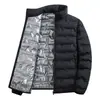 2026 Invierno Transfronterizo Amazon 3D para Hombre Cálida Moderna Holgada Color Sólido Cuello de Piel Chaqueta de Algodón Requiere Conversión de Talla