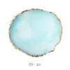 Paleta de Nail Art Pedra Ágata Cristal Bordas Douradas Decoração Rachada Paleta Mármore Pintado