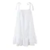 Vestido de Verano con Tirantes Calados Bordados y Volantes Estilo Francés, Nuevo al por Mayor Transfronterizo Europeo y Americano