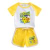 Traje de verano Baokemeng para niños y niñas 2023, nuevo conjunto deportivo de dos piezas de algodón con pantalones cortos de manga corta en contraste para niños.