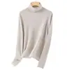 Suéter 100% Cachemir Puro con Cuello Alto y Bordes Enrollados, Suéter de Punto Pulóver para Mujer, Directo de la Fábrica Fuente