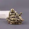Latón Maitreya Buda Pequeños Adornos Buda Feliz Sonriente Hogar Salón Budista Escritorio Coche Sala de Estar Adornos