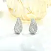Estilo Transfronteiriço Europeu e Americano da Amazon, Luxo Leve, Brincos Cravejados com Diamantes com Sensação de Alto Padrão, Modernos e Versáteis, Design de Brinco em Forma de Gota