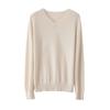 Suéter 100% cachemir para mujer, cuello en V, versátil, ajustado, color liso, básico interior, suéter de punto para debajo de la ropa, mujer