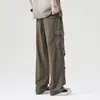 Pantalones de paracaidista plisados de secado rápido estilo americano para hombre, nueva marca de moda primavera/verano 2026, pantalones casuales rectos finos, pantalones tácticos de trabajo
