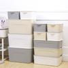 Caixa de Armazenamento de Plástico Estilo Japonês Conjunto de Quatro Peças para Roupas, Brinquedos, Miudezas de Mesa, Cosméticos com Tampa, Cesto Organizador à Prova de Poeira e Espessado