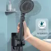 Soporte Negro para Cabezal de Ducha Ajustable Sin Taladro Accesorio de Baño para Ducha Soporte Fijo de Pared para Cabezal de Ducha de Lluvia