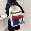 Mochila Retro de Color Contrastante 2025 Nueva de Gran Capacidad Bolsa de Trabajo Escolar Bolsa para Computadora de Estudiante Mochila de Viaje de Aspecto Elegante
