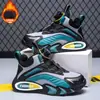 Zapatillas Deportivas para Niños Mayores con Hebilla Giratoria, Nuevo Modelo de Primavera, Superficie de Cuero con Polar Añadido, Zapatos de Malla para Niños y Niñas