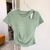 Top de Yoga Peça Única Estilo Novo com Manga Curta para Mulheres, Corte Justo, Secagem Rápida, Camisa Respirável para Academia