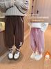 Pantalones de Forro Polar para Niña Otoño e Invierno 2025 Nuevo Estilo Engrosado de Invierno Ropa para Bebé Niña Niños Pantalones Casuales de Invierno