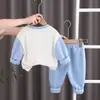 Fabricante de Conjunto de Duas Peças Infantil Primavera e Outono Atacado Meninos e Meninas Desenho Animado Animal Estéreo Gola Redonda Calças de Manga Longa