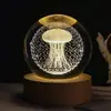 Novos Enfeites de Cristal de Planeta Espacial Luminosos Coloridos Impressos Esculpidos Internamente Tridimensionais 3D Atacado Transfronteiriço Noturno de Cabeceira Infantil