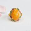 Anillo de Ámbar Natural Guan Yu Material Ruso Anillo de Cera de Miel Joyería Estilo Corte Venta al por Mayor en Vivo Dropshipping S4101105