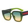 Nuevas gafas de sol de conducción de moda para hombres y mujeres, protección UV para exteriores, gafas de sol con incrustaciones de rayas rojas y verdes, gafas europeas y americanas