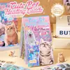 Libro de pegatinas troqueladas Yuxian, lindo gatito y cachorro con expresiones de letras creativas, material para diario, pegatinas de decoración de escenas DIY