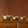 Quemador de Incienso de Latón para Uso Doméstico, Quemador de Incienso con Forma de Loto para Uso en Interiores, Soporte para Incienso para Ofrecer Incienso Frente a Buda, Quemador de Incienso para Colocar Palillos de Incienso, Soporte para Incienso para Ofrecer Incienso, Quemador de Incienso Estilo Xuan De