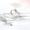 Collar con Forma de Corazón Europeo y Americano Plata de Ley 925 Colgante de Perla con Forma de Corazón para Mujer Accesorios de Plata Elementos Transfronterizos Oro Rosa