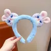 Diadema de estilo coreano kawaii para niña, bonita diadema de felpa con dibujos animados para otoño e invierno, diadema para lavarse la cara a presión con el pelo de niña dulce