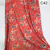 Textura de hilo de cáñamo tela de gasa impermeable verano nueva moda caída gran péndulo vestido hanfu estampado flores pequeñas