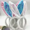 Transfronterizo en stock Pascua Halloween Peluche Lentejuelas Orejas de Conejo Blancas Diadema de Espectáculo Diadema Conejo
