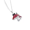 Colar com Pingente de Gato Cogumelo Desenho Animado Fofo Personalidade Criativa Moda Versátil Presente Comemorativo Nicho Novo Colar
